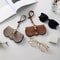 Litchi PU Leather Glasses Case Hanging Sunglasses Holder Travel Eyewear Pouch