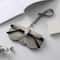 Litchi PU Leather Glasses Case Hanging Sunglasses Holder Travel Eyewear Pouch
