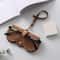 Litchi PU Leather Glasses Case Hanging Sunglasses Holder Travel Eyewear Pouch