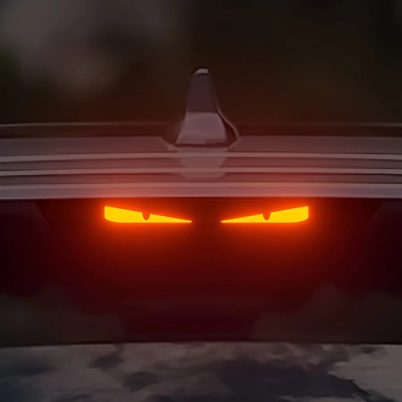 Devil Eyes Tail Light Sticker for Cars Monster Brake Light Decal with Carbon Fiber Night Projection