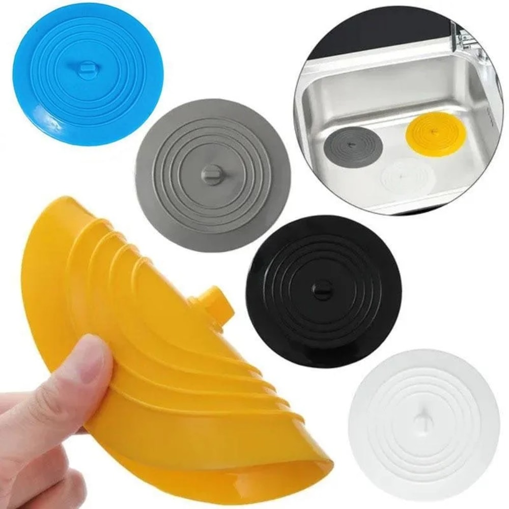 Large Silicone Drain Hair Catcher Leakproof Tub Stopper Cover 0