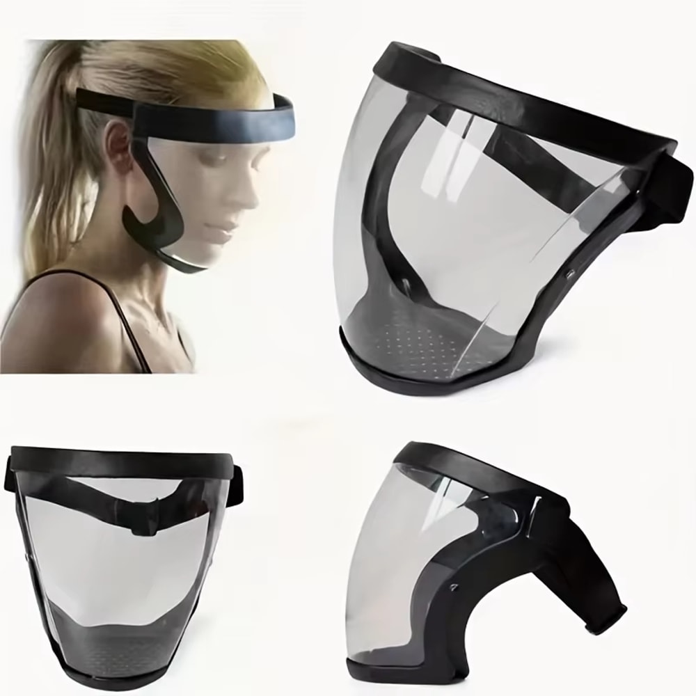 ClearGuard Full Face Safety Shield Mask Reusable Face Shield With Adjustable Fit Heat Resistance 2