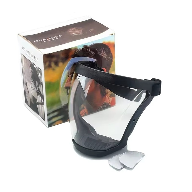 ClearGuard Full Face Safety Shield Mask Reusable Face Shield With Adjustable Fit Heat Resistance 0