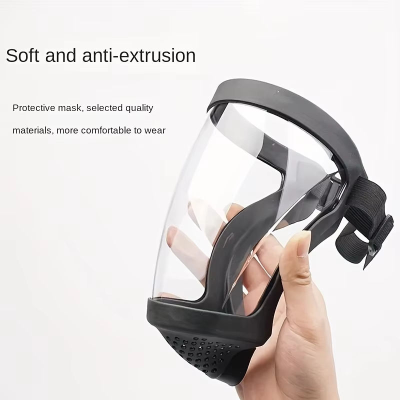 ClearGuard Full Face Safety Shield Mask Reusable Face Shield With Adjustable Fit Heat Resistance 3