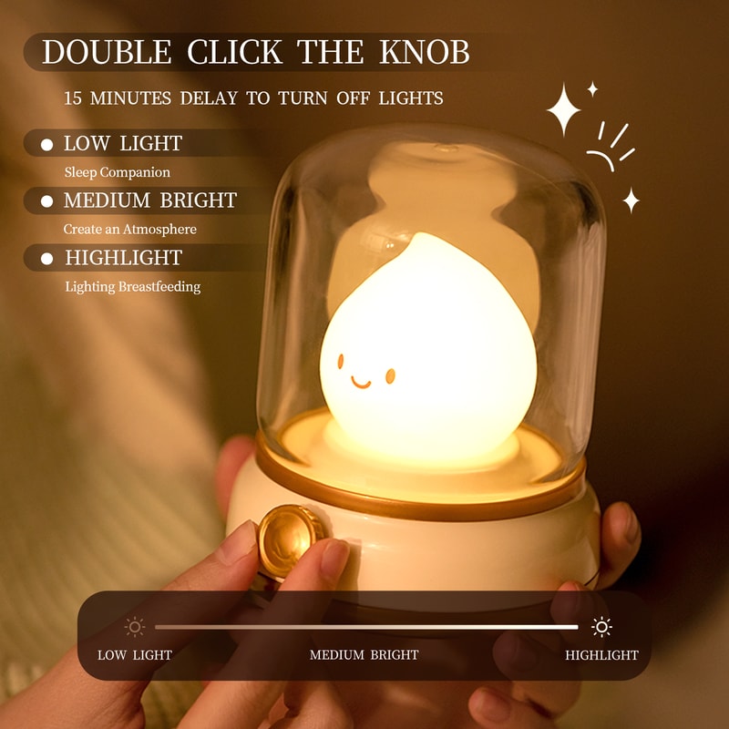 Cute Night Lamp USB Rechargeable Cartoon LED Desk Lamp For Bedroom Home Decor 2