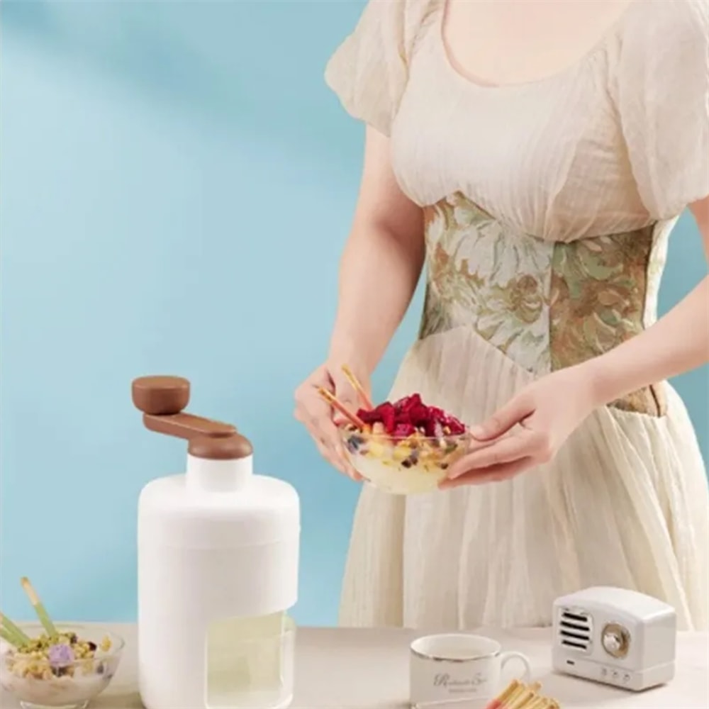 FrostFlow Manual Shaved Ice Machine Portable Ice Crusher Snow Cone Maker 3