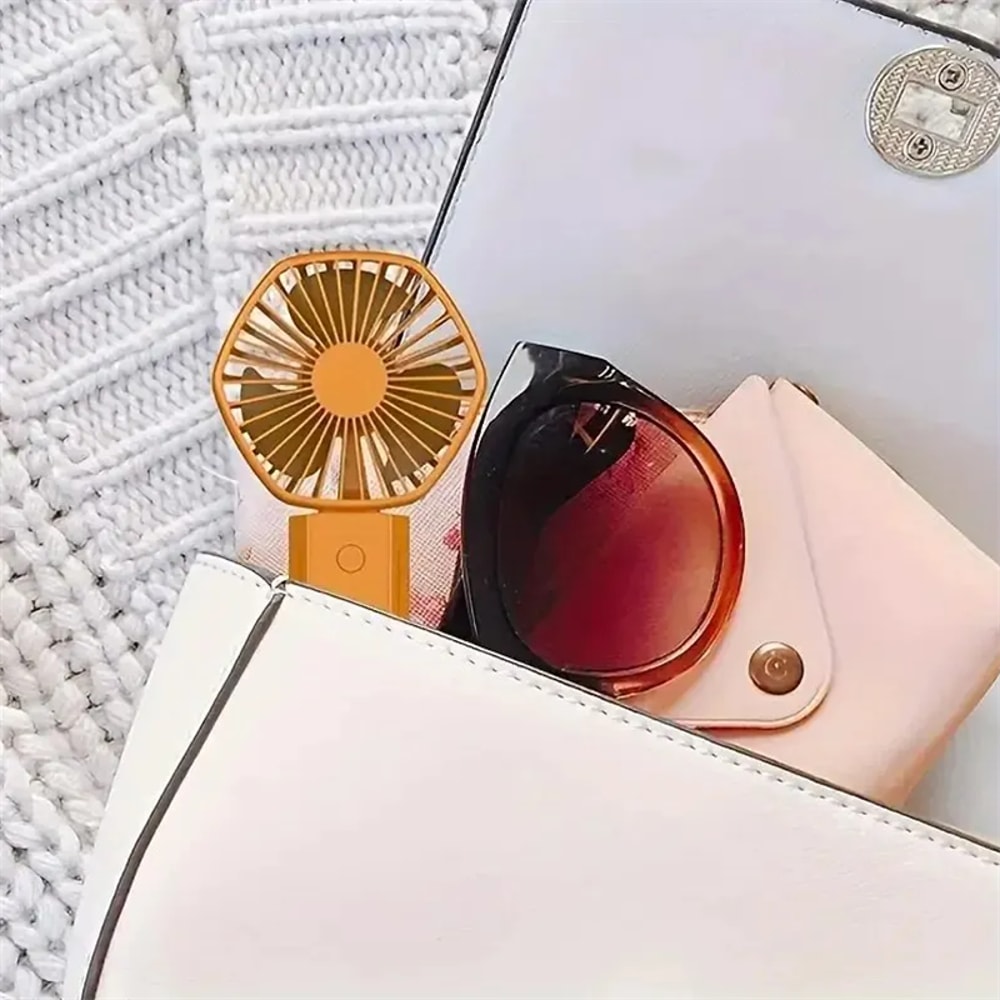 Compact USB Rechargeable Handheld Fan Speed Portable Handheld Fan For Travel Home Cooling 2