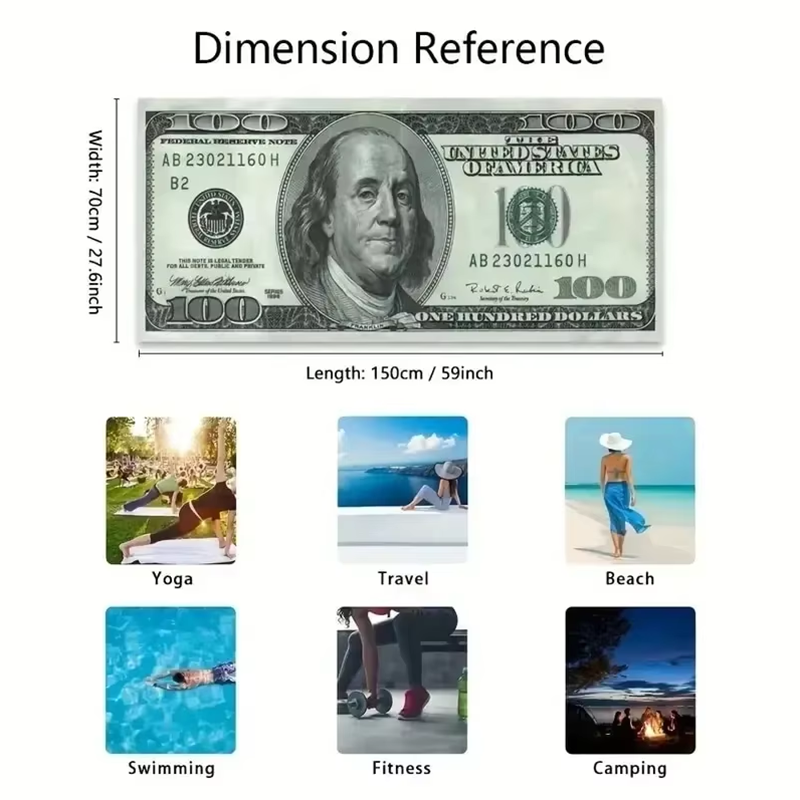 Premium Quick Dry Microfiber Beach Towel Large Printed Design for Travel Swimming & Vacation