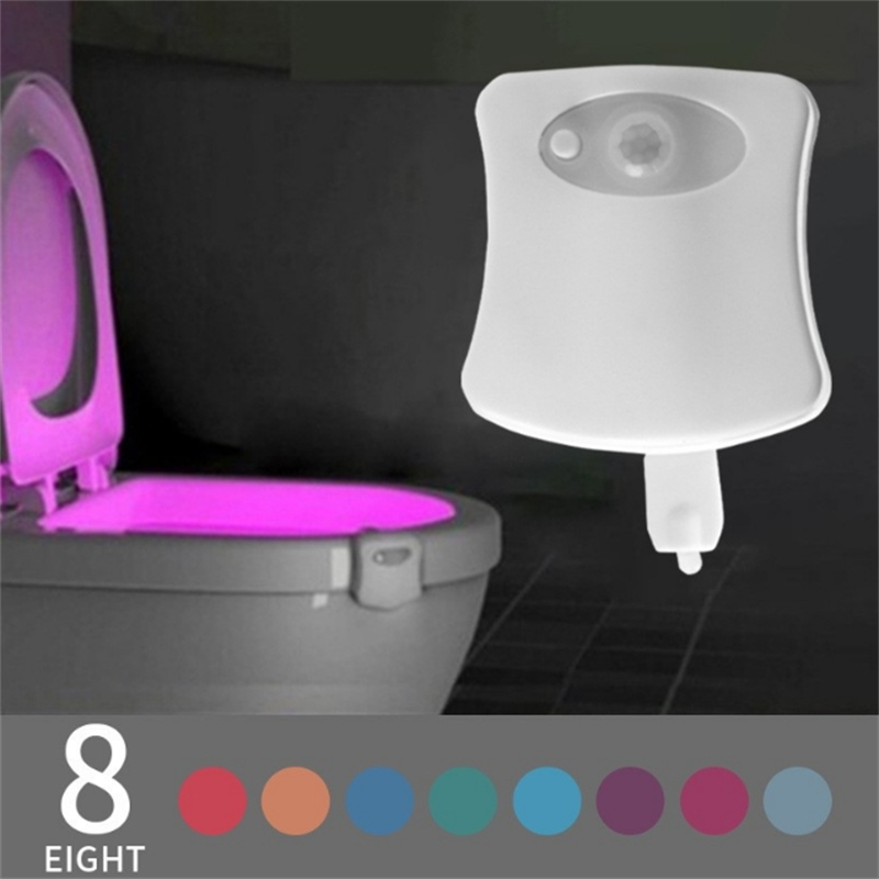 Smart LED Motion Sensor Toilet Night Light With Color Changing Bowl Glow 0