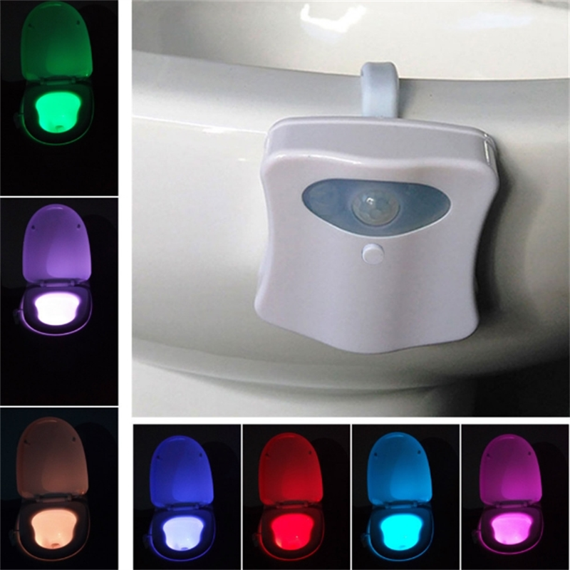 Smart LED Motion Sensor Toilet Night Light With Color Changing Bowl Glow 3