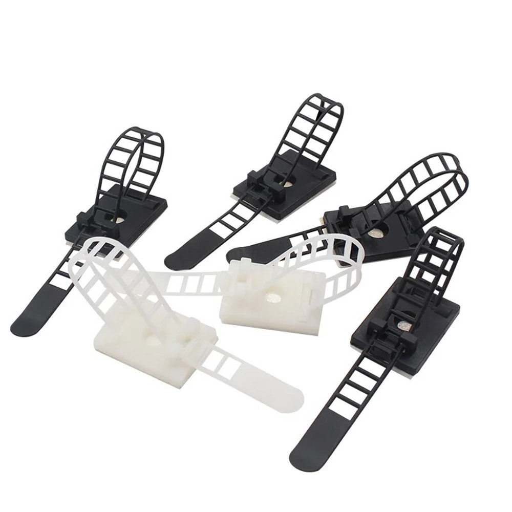 Adjustable Adhesive Cable Clamp Mount for Secure Wire Management