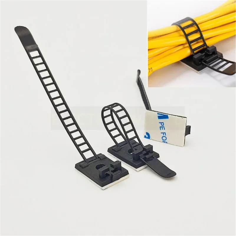 Adjustable Adhesive Cable Clamp Mount for Secure Wire Management