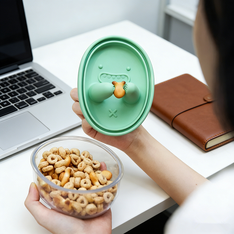 CleanGrip Snack & Lunch Container Bowl for School, Office & Picnics