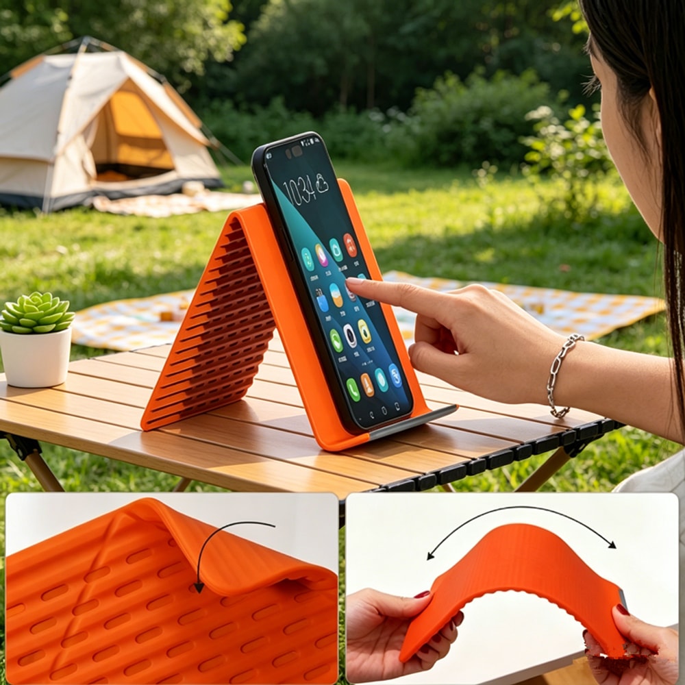Universal Portable Silicone Phone Tablet Stand Foldable Desktop Device Holder 2