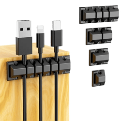 flexhold silicone cable organizer clip multi slot desk cord management holder