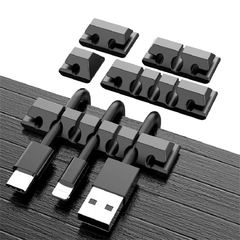 FlexHold Silicone Cable Organizer Clip Multi Slot Desk Cord Management Holder