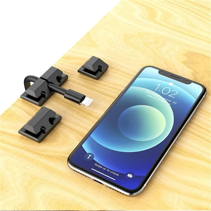 FlexHold Silicone Cable Organizer Clip Multi Slot Desk Cord Management Holder