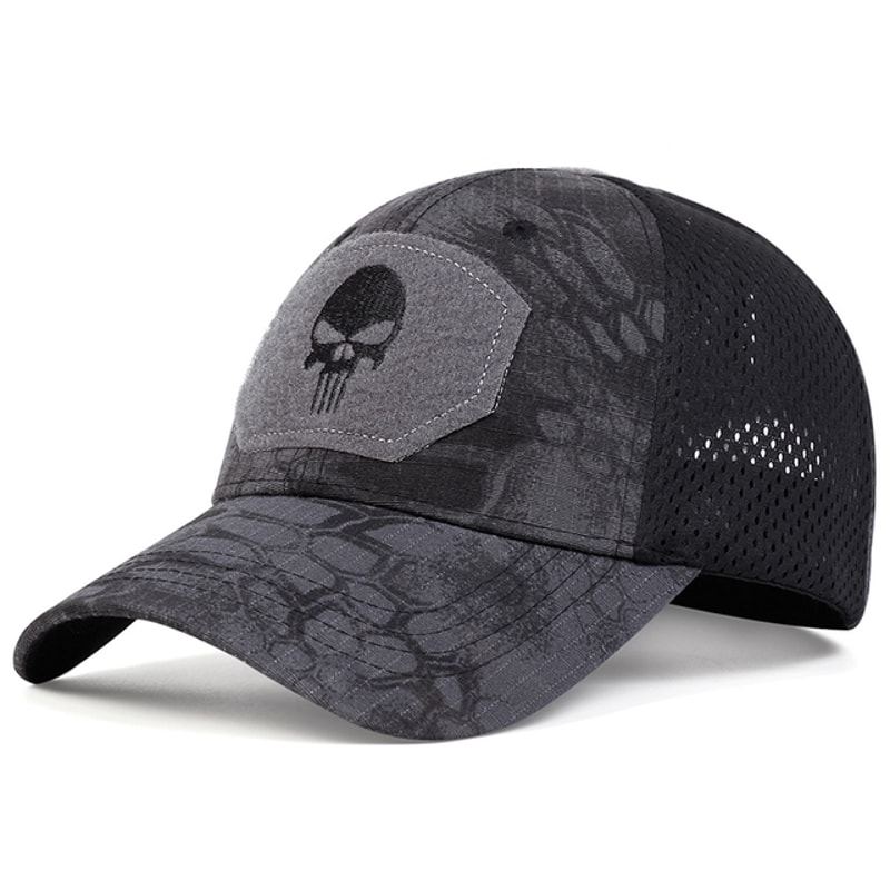 Skull Tactical Mesh Trucker Cap Adjustable Tactical Baseball Cap For Hunting Hiking Airsoft 6