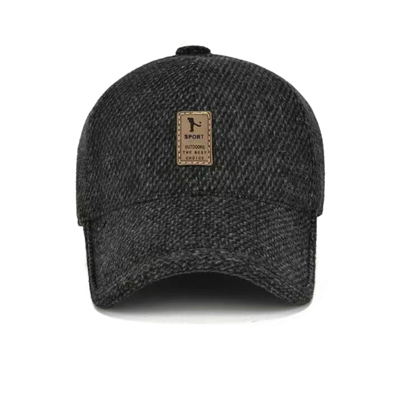 Classic Warm Cotton Dad Baseball Cap For Men Windproof Winter Sun Hat 2