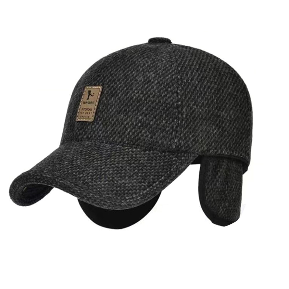 Classic Warm Cotton Dad Baseball Cap For Men Windproof Winter Sun Hat 3