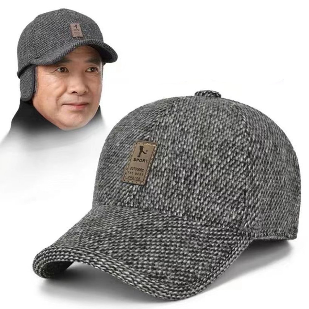 Classic Warm Cotton Dad Baseball Cap For Men Windproof Winter Sun Hat 4
