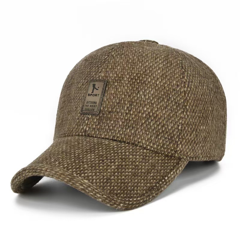 Classic Warm Cotton Dad Baseball Cap For Men Windproof Winter Sun Hat 5