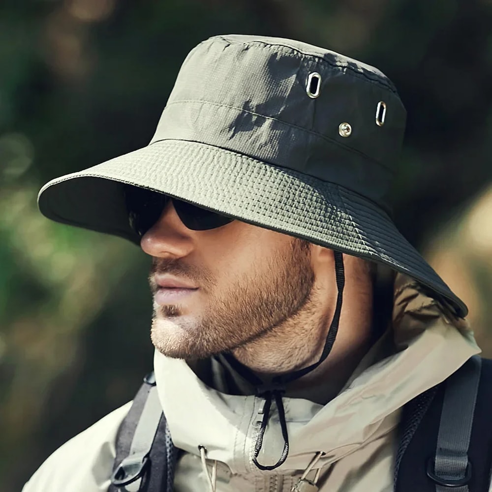 TrailGuard Waterproof Wide Brim Sun Hat UV Protection Safari Fishing & Hiking Bucket Hat