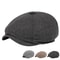 Vintage Herringbone Newsboy Cap for Men Classic British Flat Cap