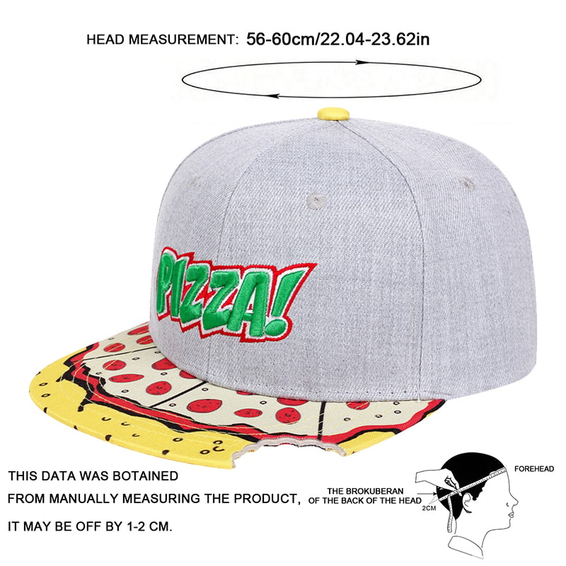Unisex Pizza Embroidery Baseball Cap Adjustable Summer Sun Hat 2