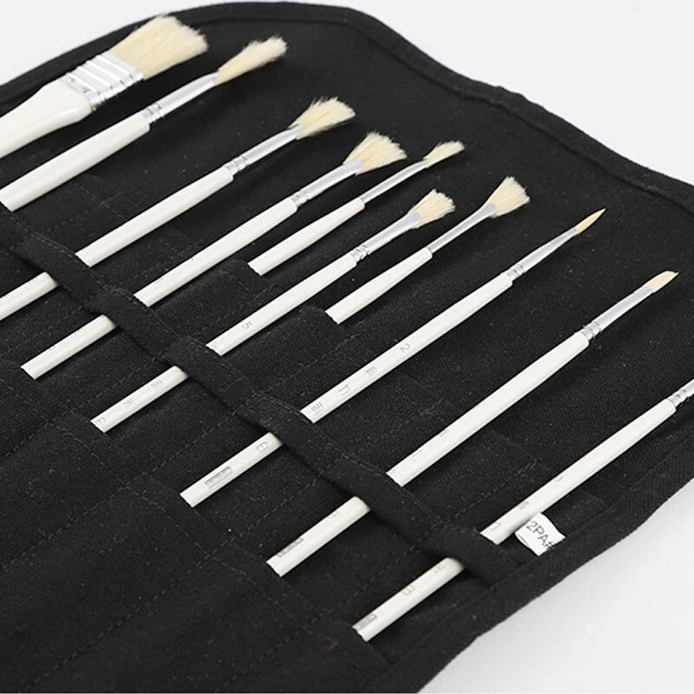 ArtistPro Paint Brush Holder Roll Up Canvas Organizer with Slots for Watercolor, Gouache & Calligraphy Tools