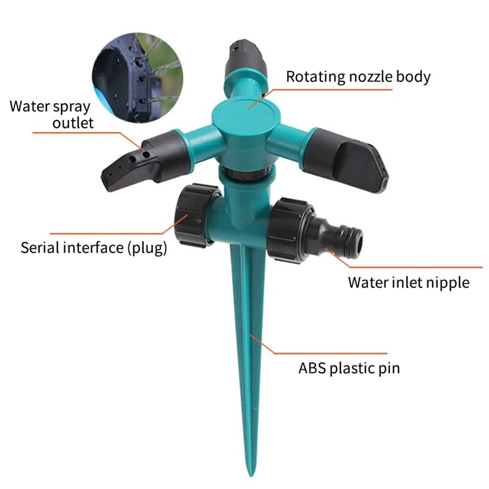 Rotating Lawn Sprinkler for Efficient Garden & Yard Irrigation