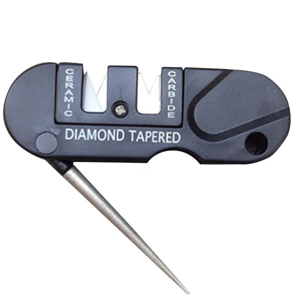 Portable Knife Sharpener with Diamond, Tungsten & Ceramic Sharpening System