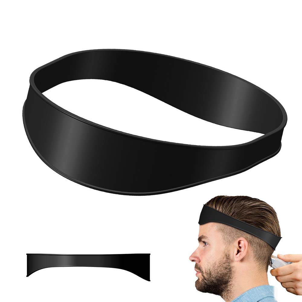 Pro Precision Home Haircut & Styling Guide Silicone Curved Headband Hair Cutting Guide & Neckline Shaving Template