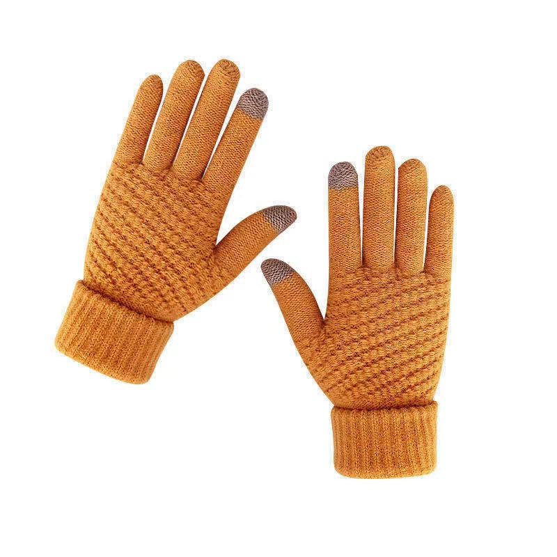 Winter Touch Screen Knit Gloves For Men Women Warm Stretch Driving Cycling Gloves 7