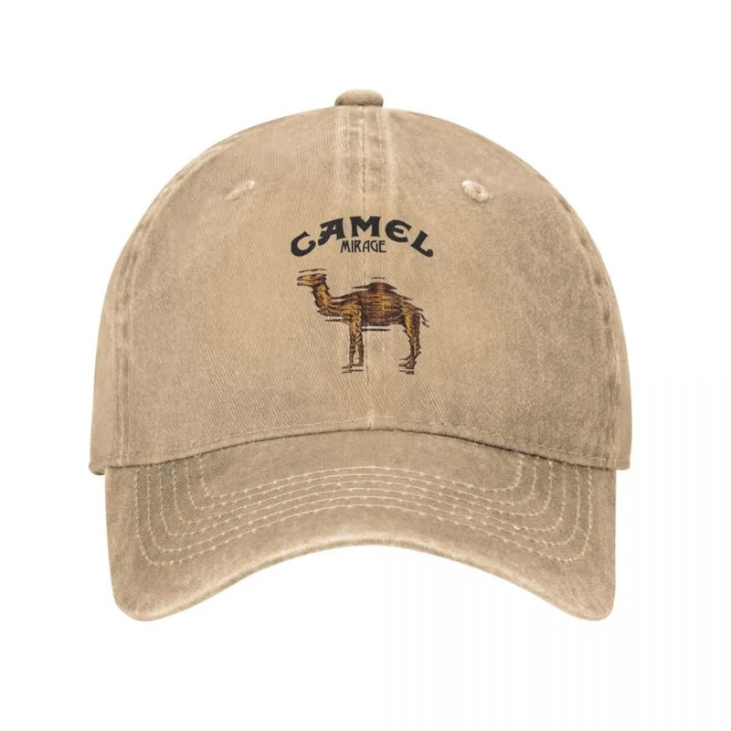 Vintage Camel Trucker Hat Adjustable Washed Baseball Cap for Men & Women