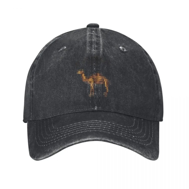 Vintage Camel Trucker Hat Adjustable Washed Baseball Cap for Men & Women