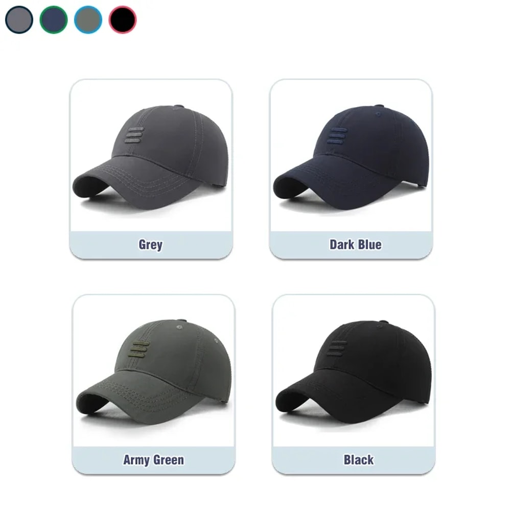 Three Stripe Cotton Dad Hat Adjustable Baseball Cap for Men & Women