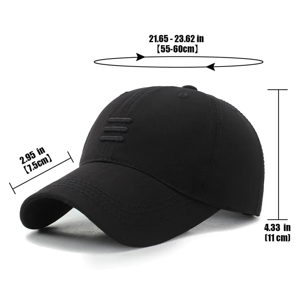 Three Stripe Cotton Dad Hat Adjustable Baseball Cap for Men & Women