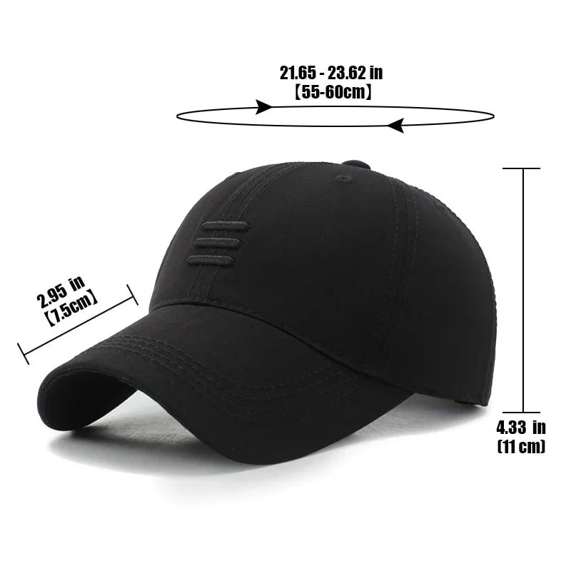 Three Stripe Cotton Dad Hat Adjustable Baseball Cap for Men & Women