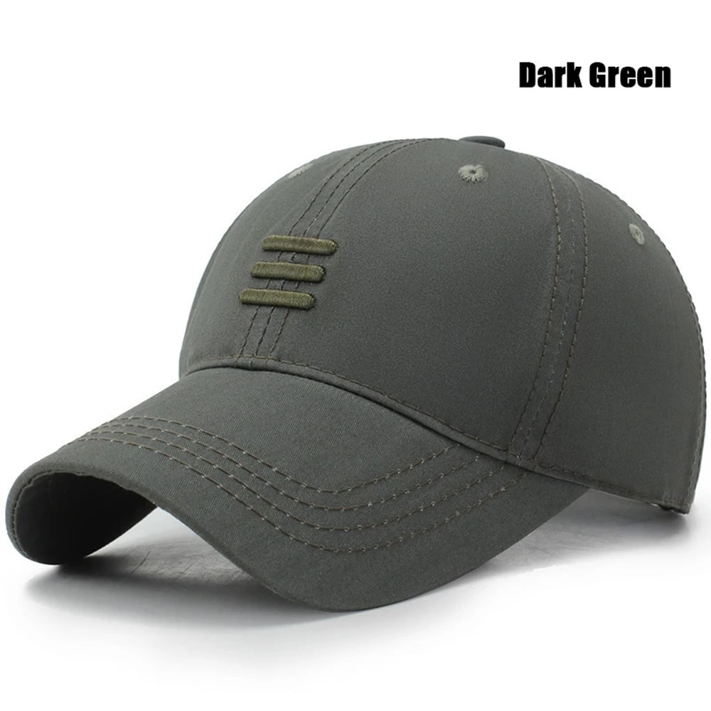 Three Stripe Cotton Dad Hat Adjustable Baseball Cap for Men & Women