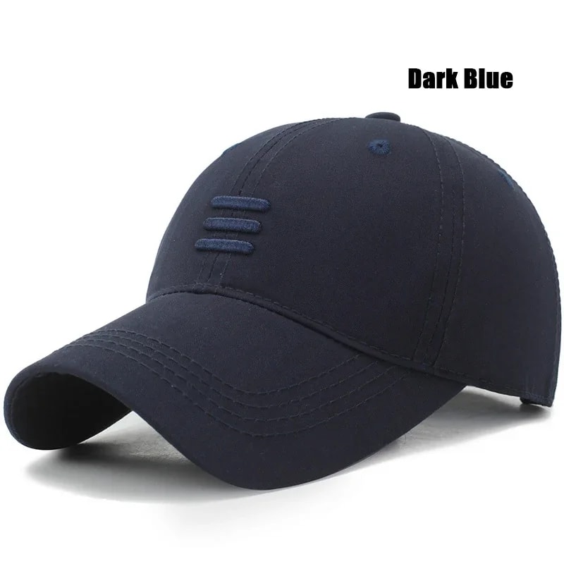 Three Stripe Cotton Dad Hat Adjustable Baseball Cap for Men & Women