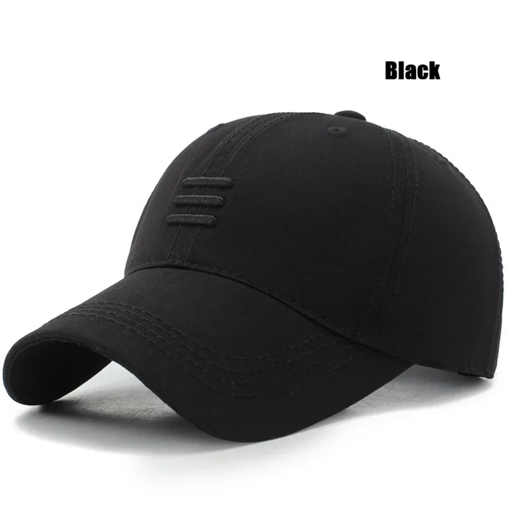 Three Stripe Cotton Dad Hat Adjustable Baseball Cap for Men & Women