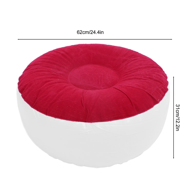 Portable Inflatable Camping Stool Lightweight Flocked Travel Seat & Footrest