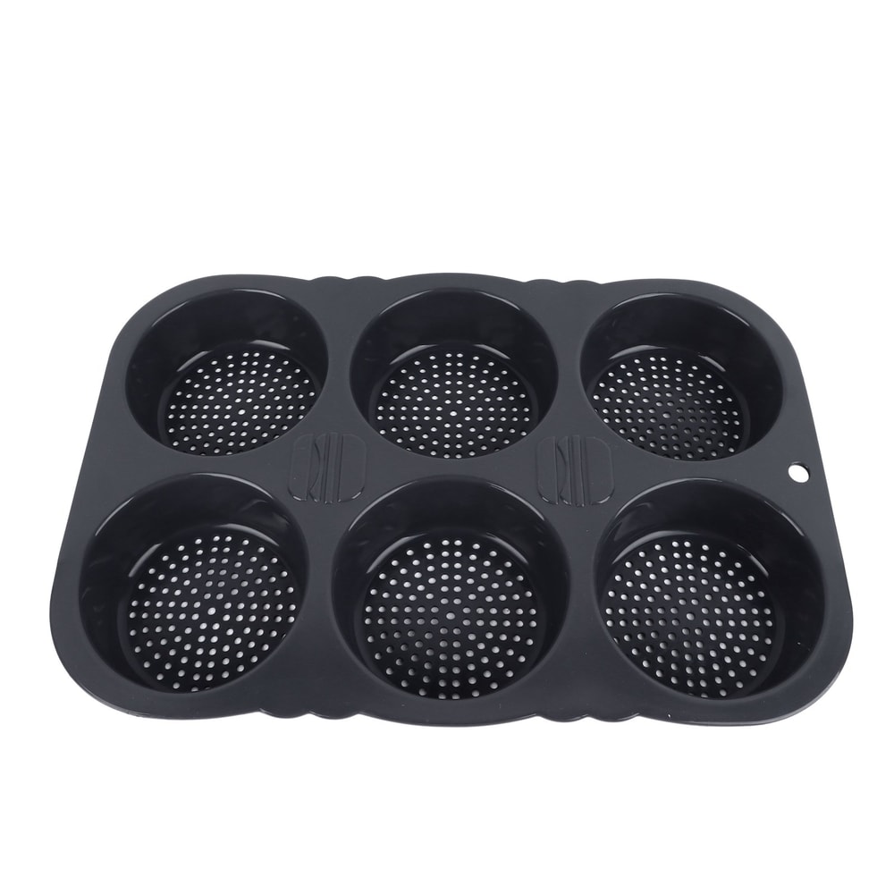 Cavity Silicone Hamburger Bun Mold Pan Non Stick Reusable Burger Bread Baking Mold