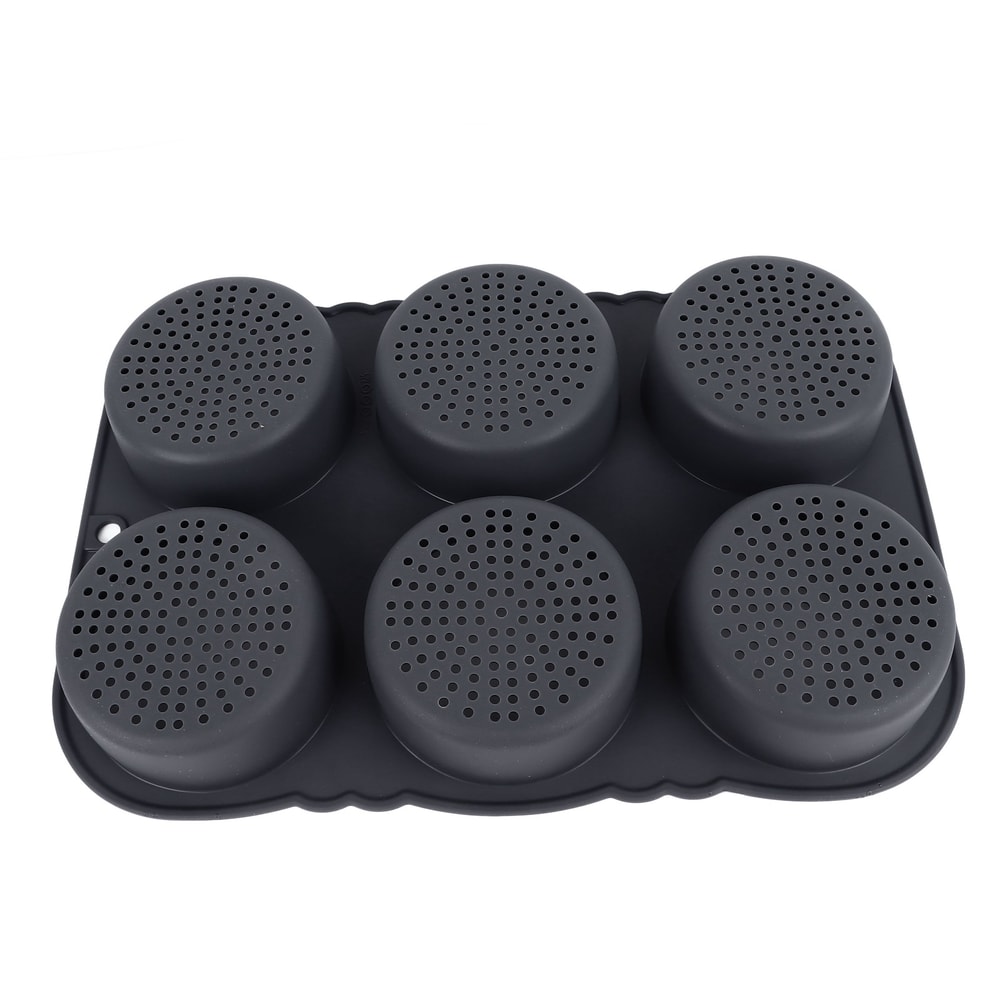Cavity Silicone Hamburger Bun Mold Pan Non Stick Reusable Burger Bread Baking Mold