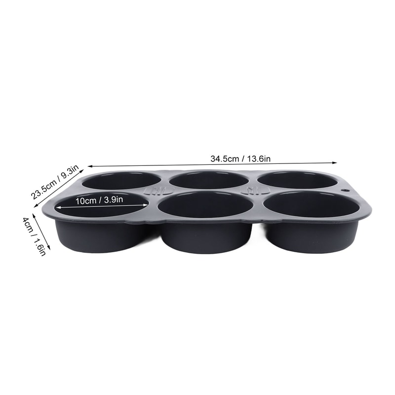 Cavity Silicone Hamburger Bun Mold Pan Non Stick Reusable Burger Bread Baking Mold