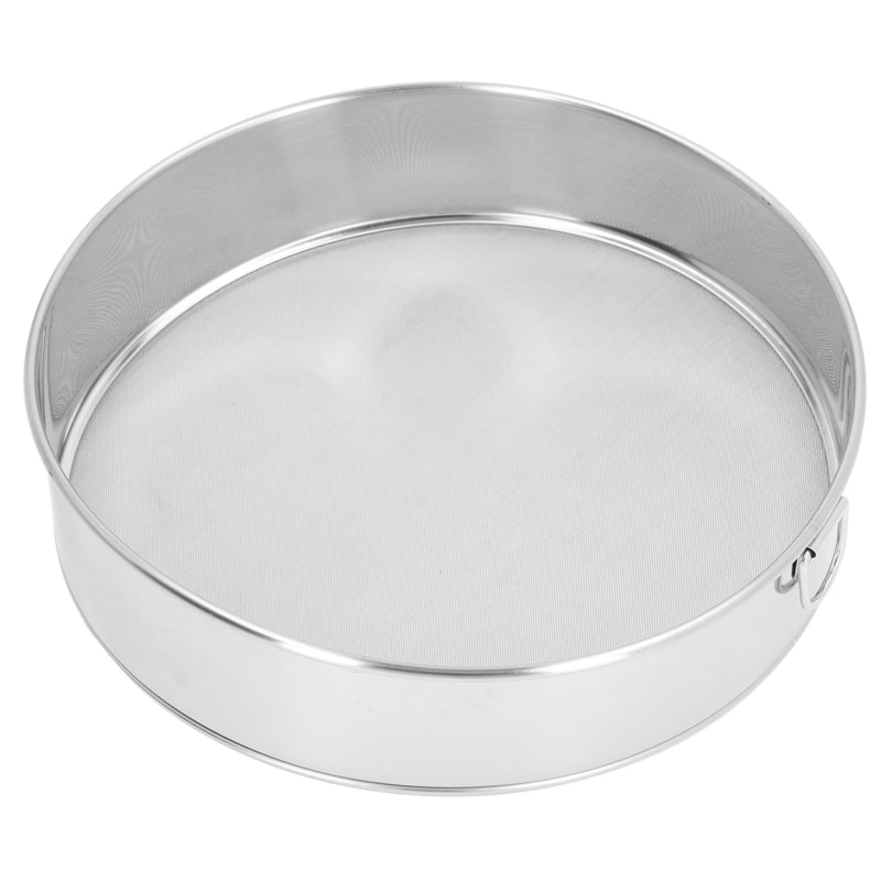 Professional Stainless Steel Flour Sieve Large Round Mesh Sifter for Baking
