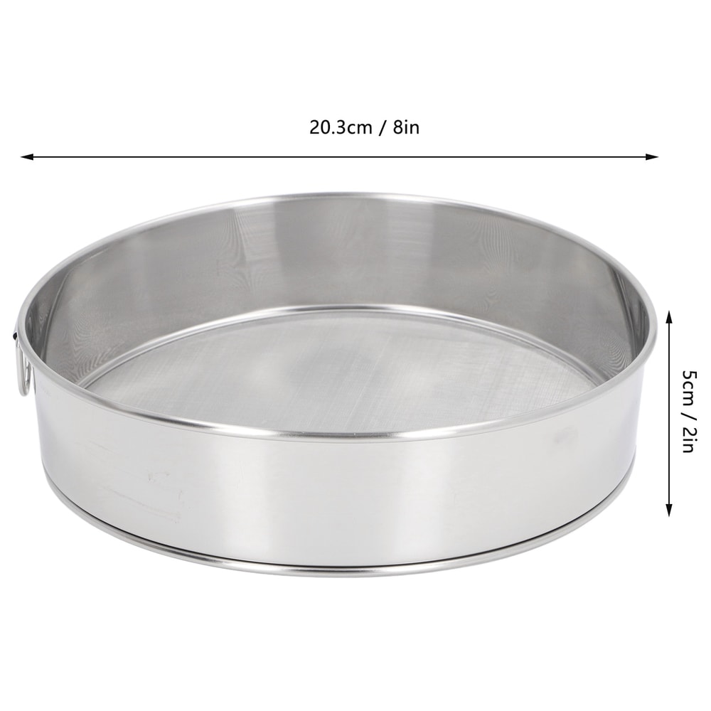 Professional Stainless Steel Flour Sieve Large Round Mesh Sifter for Baking