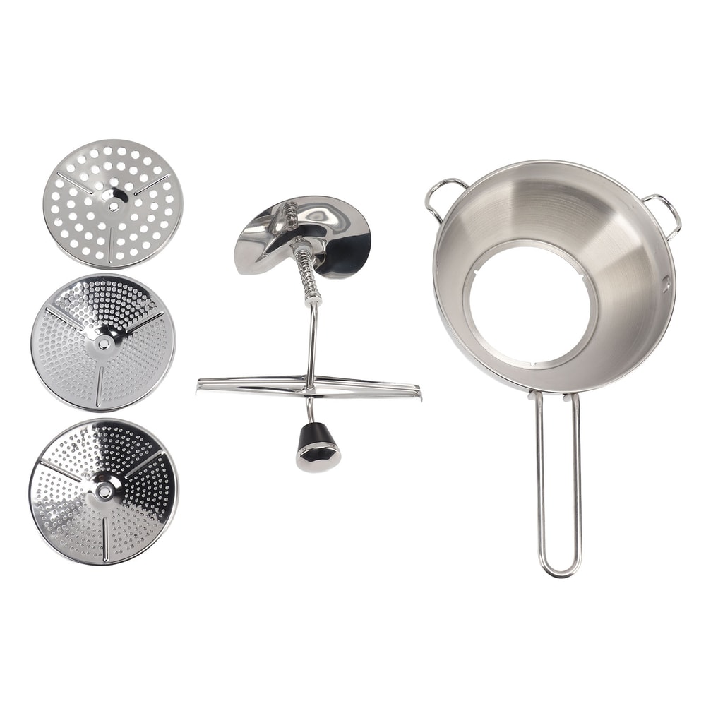 Stainless Steel Food Mill with Interchangeable Discs for Smooth Purees, Sauces & Mashed Potatoes