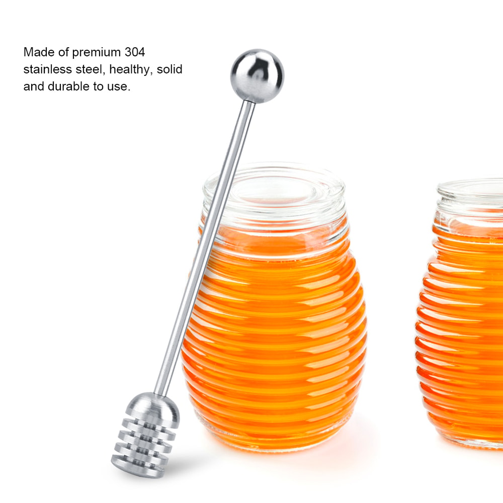 Premium Stainless Steel Honey Dipper Spoon for Honey, Syrup & Beverage Mixing